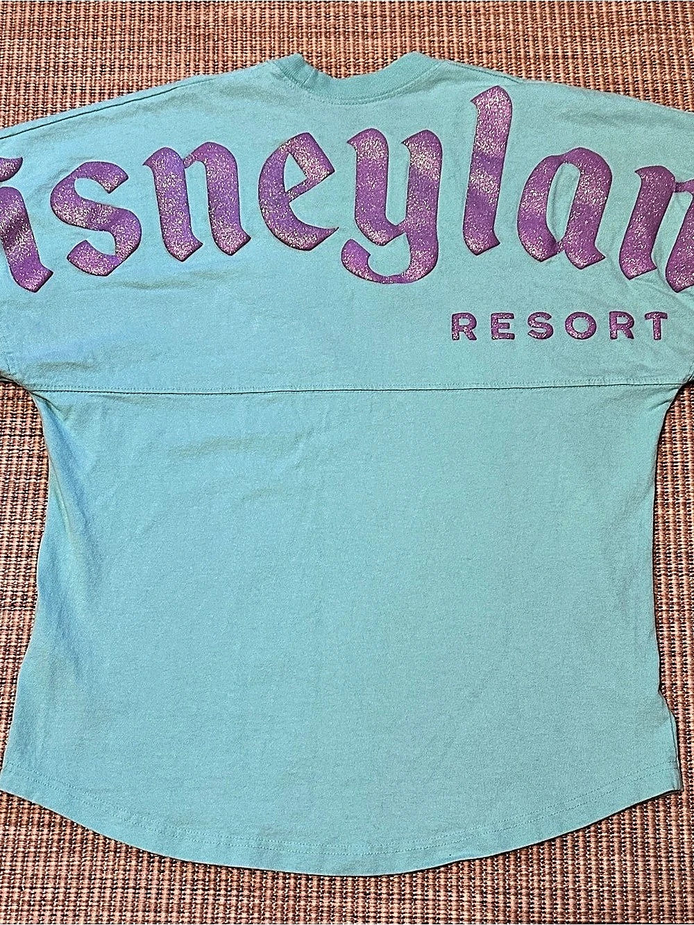 Disney Parks Disneyland Resort Spirit Jersey Mint Green & Purple Glitter - Small